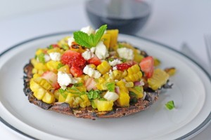 Grilled Portabellas with Strawberry and Mango Salad_Food Fetish