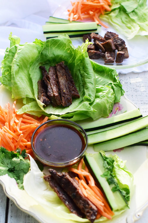 Asian Flank Steak Lettuce Wraps_Natalie Paramore