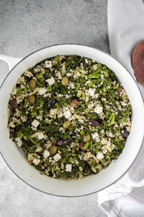 Broccolini Couscous Salad with Olives and Feta