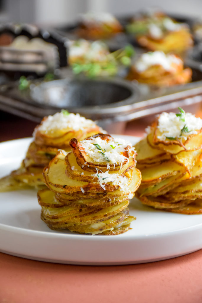 Crispy Parmesan Herb Potato Stacks Natalie Paramore