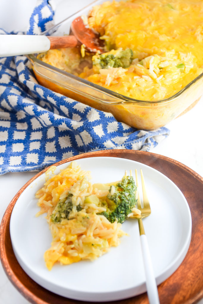 Cleaned Up Broccoli Cheese Rice Casserole 