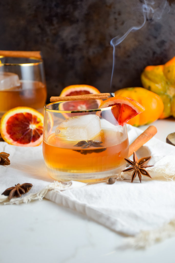 Fall Spice Old Fashioned with Burnt Cinnamon 