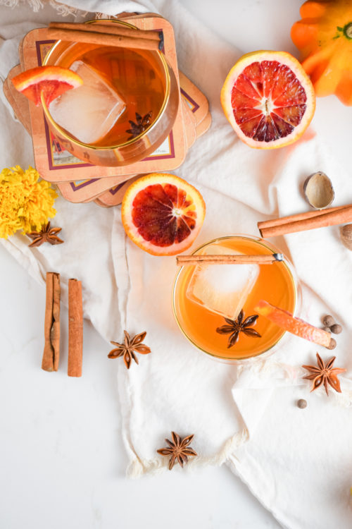 Fall Spice Old Fashioned with Burnt Cinnamon