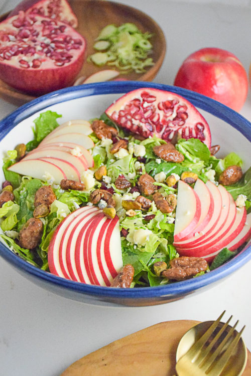 Fall Holiday Green Salad with Pomegranates and Candied Pecans_Natalie Paramore