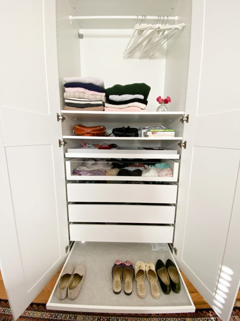 ikea hidden shoe storage on Built In Master Closet Renovation Ikea Pax Closet Hack Natalie Paramore