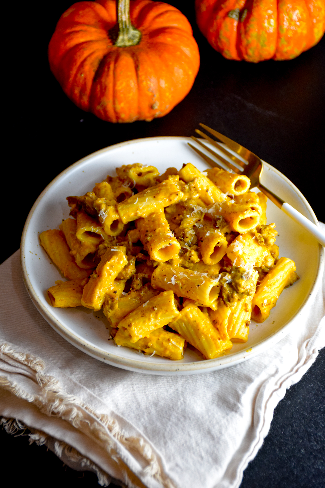 Rigatoni with Spicy Pumpkin Cream Sauce - Natalie Paramore